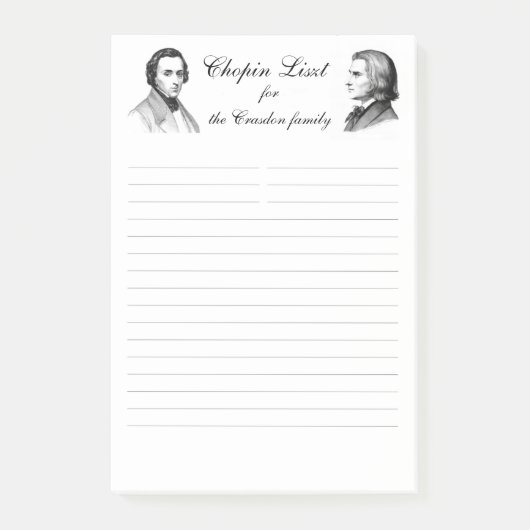Chopin Liszt shopping list op maat gemaakt Post-it® Notes (Voorkant)