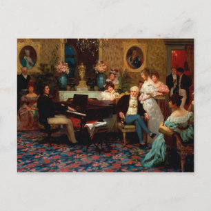 Chopin spelen op de piano briefkaart