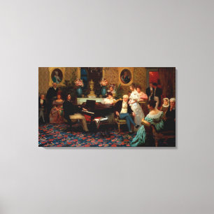 Chopin spelen op de piano canvas afdruk