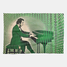 Chopin spelen Piano in optische illusie stijl