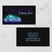 Chopper Bike Neon Light Simple Carte de visite noi (Devant / Derrière)