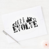 Chopper Biker Motorfiets Rider Evolution Art Ovale Sticker (Envelop)
