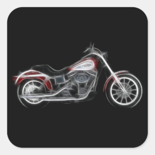 Chopper Hog-zwaargewicht motorfiets Vierkante Sticker