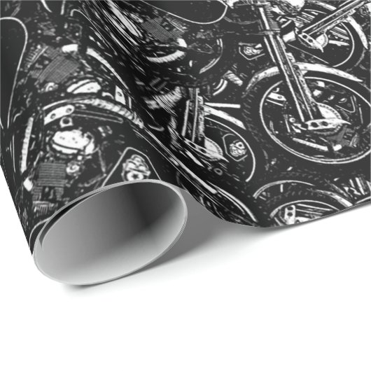 Chopper Mania Print Patroon Cadeaupapier (Rol Hoek)