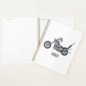 Chopper Motorcycle 1950 cartoon illustration (Devant avec enveloppe)