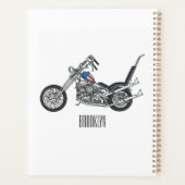 Chopper Motorcycle 1950 cartoon illustration (Dos)