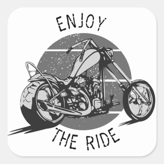  Chopper Motorcycle Geniet van de rit Vierkante Sticker (Voorkant)