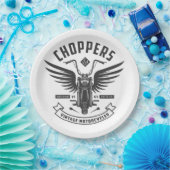 Choppers motorfietsen papieren bordje (Feest)