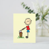 Chopping Wood Stick Figuur Overhemden en cadeaus Briefkaart (Staand voorkant)