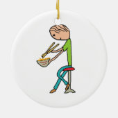 Chopsticks en noedels keramisch ornament (Achterkant)