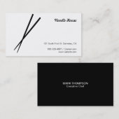 Chopsticks (variatie zwart) visitekaartje (Voorkant / Achterkant)