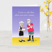 Choquant "Tu es si vieille..." Carte de voeux d'an (Fleur jaune)