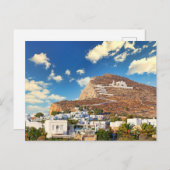 Chora met Panagia-kerk in Folegandros Briefkaart (Voorkant / Achterkant)