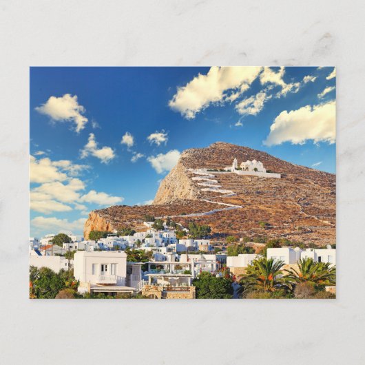 Chora met Panagia-kerk in Folegandros Briefkaart (Voorkant)