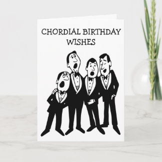 Chordial Birthday Zwart-wit Mannen Quartet Kaart