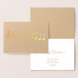 Chords We wensen u een prettige kerstMuzieknoten Folie Kaarten