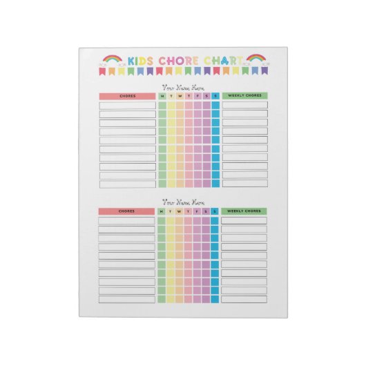 Chore Chart Custom Notitieblok voor 2 Kinder (Gedraaid)