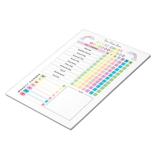 Chore Chart Custom Notitieblok voor kinderen & To  (Schuin)