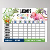 CHORE CHART, KINDER CHART, DINOSAUR POSTER (Voorkant)