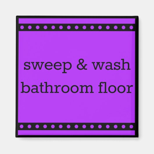Chore Chart Magneet - Sweep & Wash Badkamer Vloer (Voorkant)