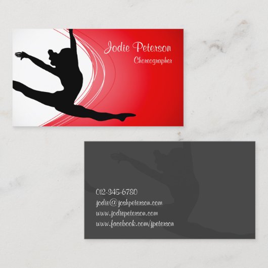 Chorégraphe danseuse Jette Leap Carte de visite (Devant / Derrière)