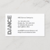 Chorégraphe Simple Carte de visite professionnel (Dos)