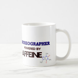 Choreograaf aangedreven door cafeïne koffiemok