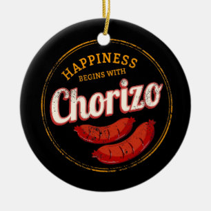 Chorizo Retro Sausage BBQ Gourmet Barbecue Keramisch Ornament