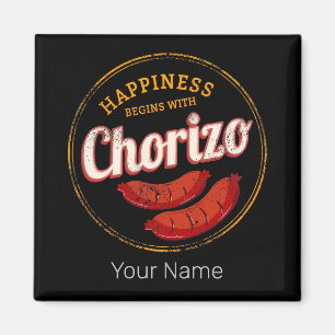 Chorizo Retro Sausage BBQ Gourmet Barbecue Magneet