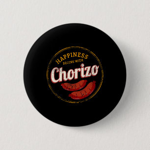 Chorizo Retro Sausage Vintage Bbq Gourmet Barbecue Ronde Button 5,7 Cm