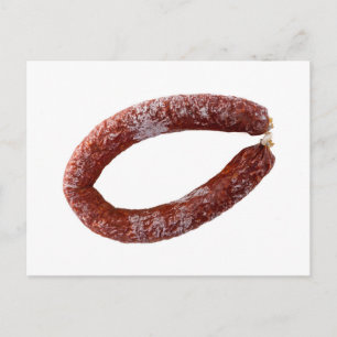 Chorizo-worst, geïsoleerd als gesneden briefkaart