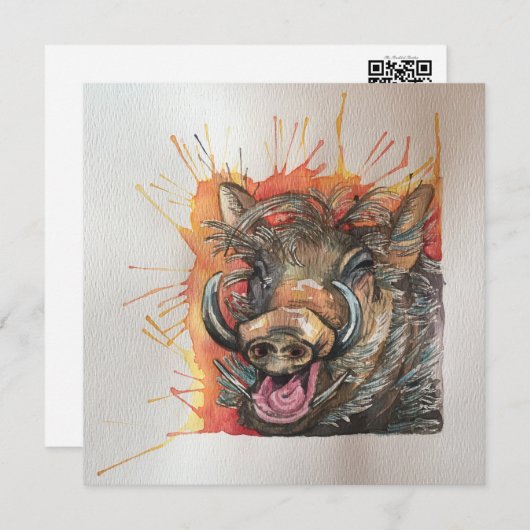 Chortling Warthode style carte postale Carte pour (Devant / Derrière)