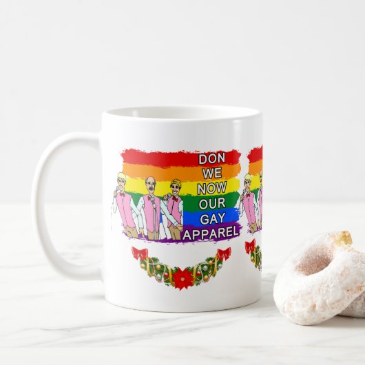 Chorus de Noël Hommes Gay Mug (Avec donut)
