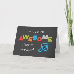 Chorus Teacher Appreciation Day Music Note Geweldi Kaart