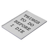 Choses à faire avant que je mourir carnet (Côté gauche)