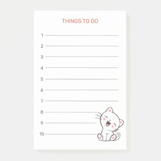 Choses à faire et Post-it de chat Kitty (Devant)