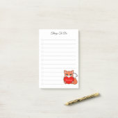 Choses à Faire & Post-it de petit renard mignon (Sur un bureau)