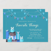 Choses favorites Échange cadeau Bleu Invitation (Devant / Derrière)