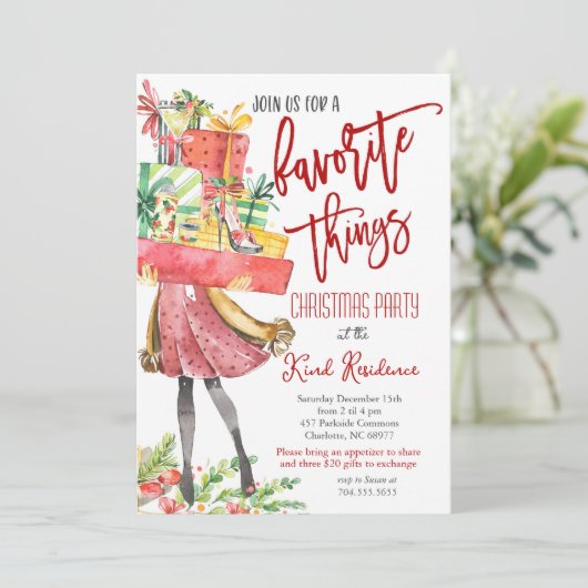Choses favorites invitation de Noël (Debout devant)