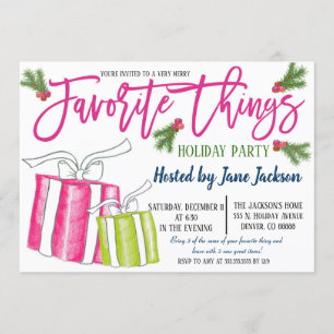 Choses préférées Invitation à la fête de Noël