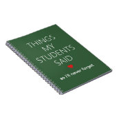 Choses Que Mes Élèves Ont Dit Cahier de Mémoire Ve (Côté Droit)