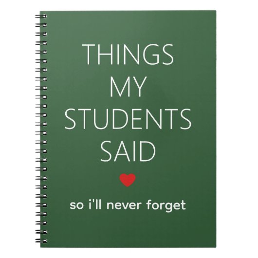 Choses Que Mes Élèves Ont Dit Cahier de Mémoire Ve (Devant)
