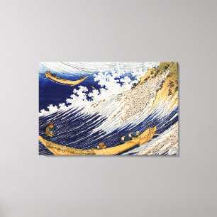Choshi in de provincie Simosa door Hokusai Canvas Afdruk