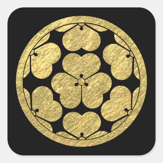 Chosokabe Mon Japans samurai clan Vierkante Sticker (Voorkant)