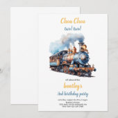 chou chou train birthday invitation (Devant / Derrière)