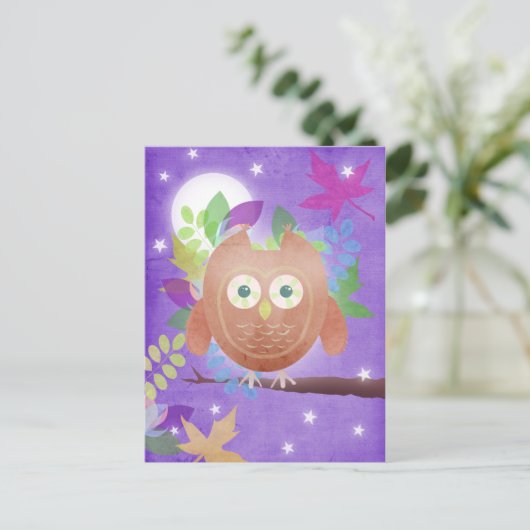 Chou en papier - violet - cartes postales (Debout devant)