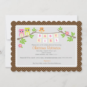 chou mignonne fille baby shower 5" X 7" carte d'in