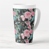 Chou rose Rose Rose Aquarelle florale Mum Mug (Angle droit)