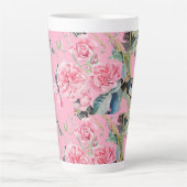 Chou rose Rose Rose Aquarelle florale Mum Mug (Devant)