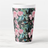 Chou rose Rose Rose Aquarelle nom floral Mug (Devant)